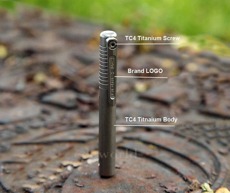 EDC TC4 Titanium Portable Practical Pocket Ballpoint Pen Outdoor Travel Pen 07FC0E-D4 - KOEEK