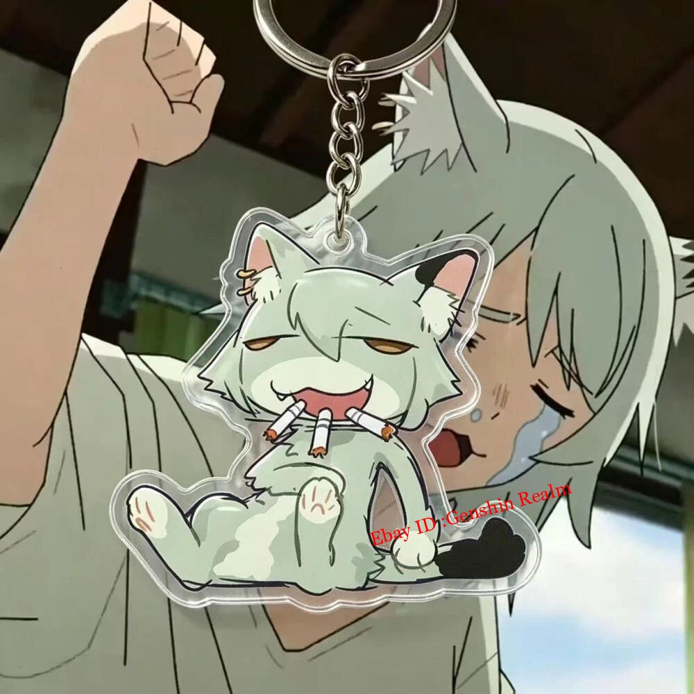 7Pcs/Set Anime Chainsmoker Cat Acrylic Keychain Backpack Pendant Decor Gift 07FC0E-D4 - KOEEK