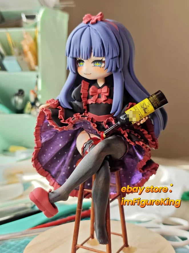16cm Black Souls 2 Mabel sitting posture Handmade Clay Model w/Dust Cover 07FC0E-D4 - KOEEK