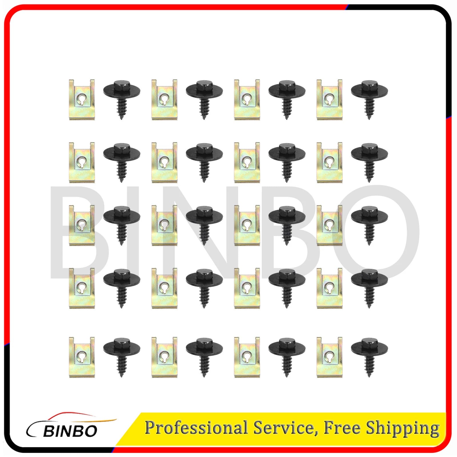 100Pcs Metal Car Screw Body Fender Bumper Retainer U Nut Clips Gasket Fastener 07FC0E-D4 - KOEEK