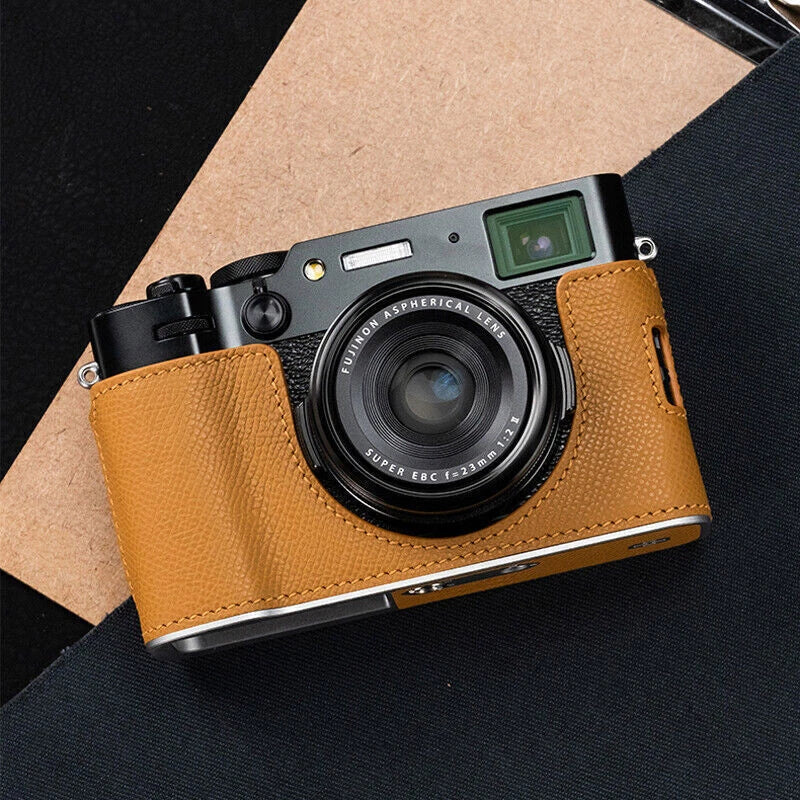Leather Camera Insert Half Case Bag Cover Suitable For Fujifilm X100Vi 07FC0E-D4 - KOEEK