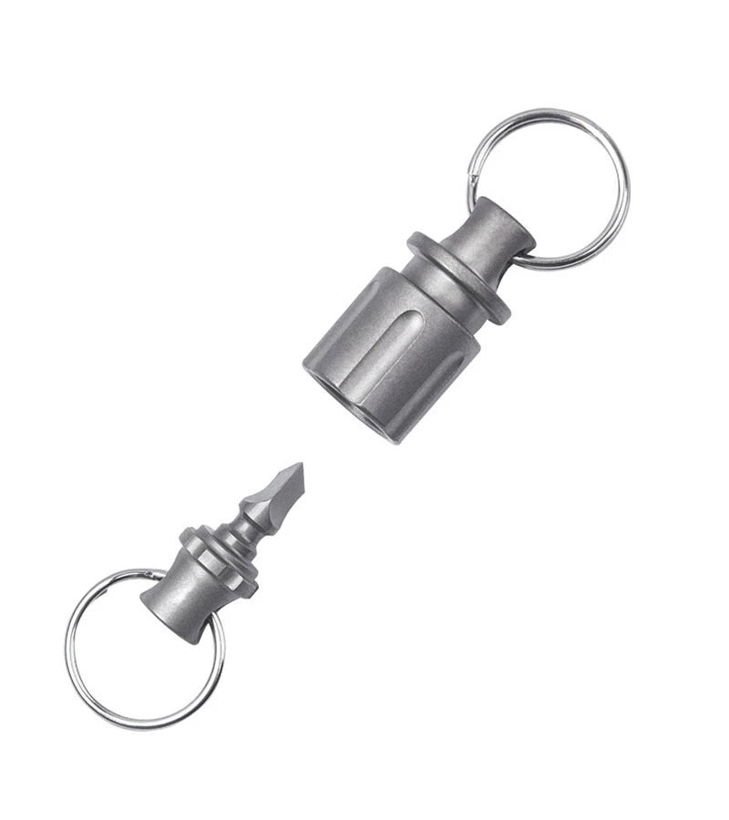 Mini Titanium Alloy Insert Buckle Gimbal Ring Portable Double Keyring Cutter EDC 07FC0E-D4 - KOEEK