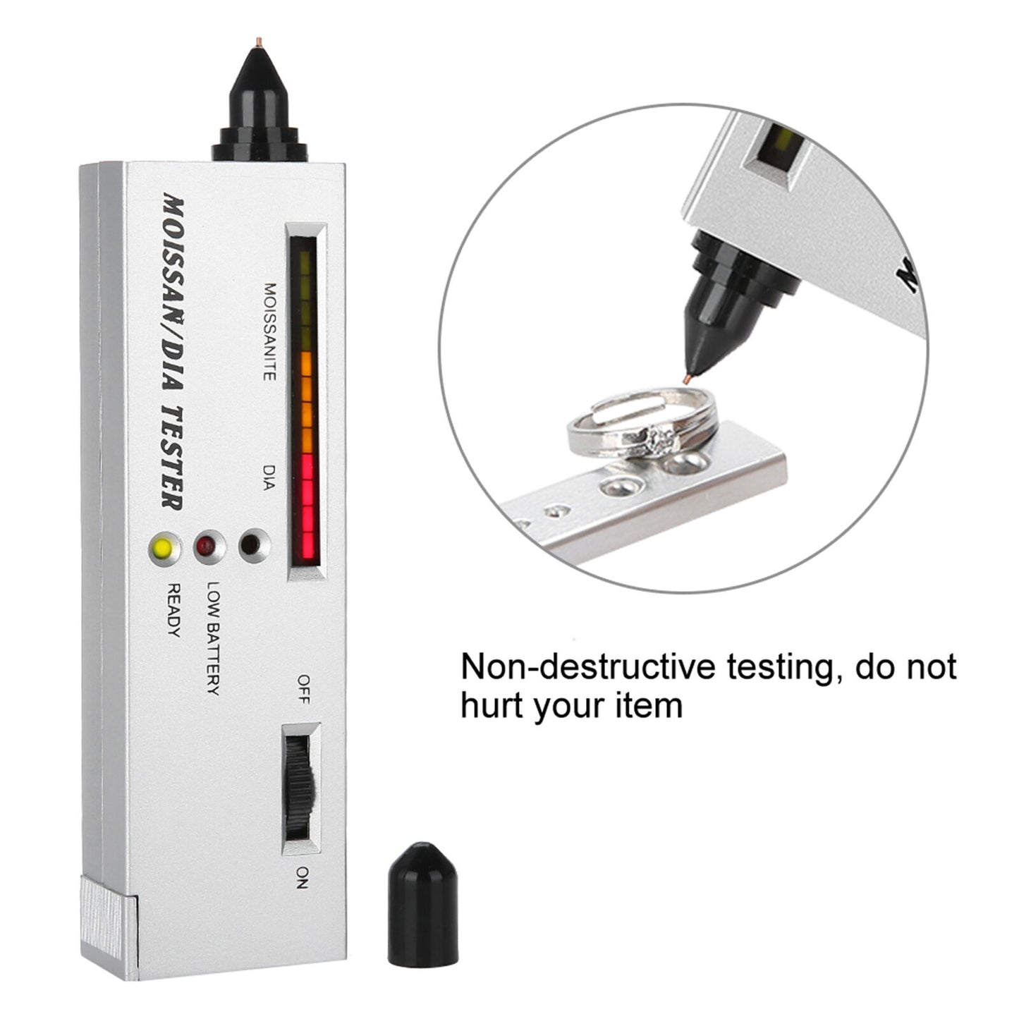 ny Moissan LED Indikator Tester Moissanites Detector Pen Smykker Testing Tool US