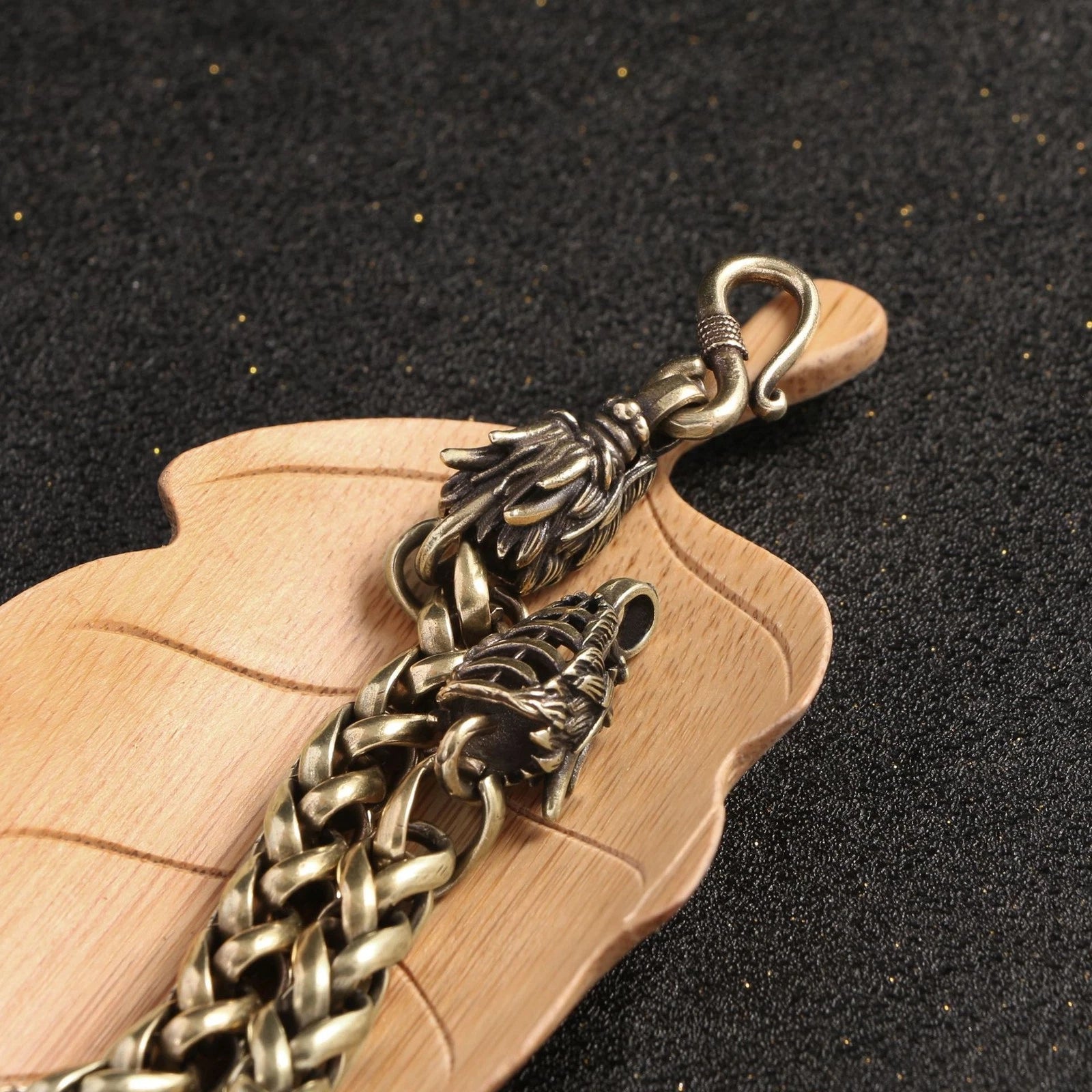 Brass Zodiac Dragon Bracelet Simple Street Dance Fashion Jewelry Men Women 07FC0E-D4 - KOEEK