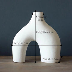 Donut Vase, Set of 2 -, White Ceramic Hollow Donut Vase Decoration 07FC0E-D4 - KOEEK
