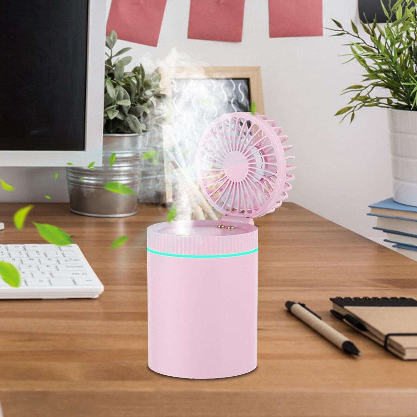 new Small Water Spray Mist Fan USB Powered  Portable Fan Cooling Air Humidifier koeek - KOEEK