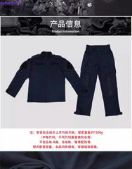 Russian OMOH Special Forces outdoors Replica Black Combat Suit Set Jacket+Pants 07FC0E-D4 - KOEEK
