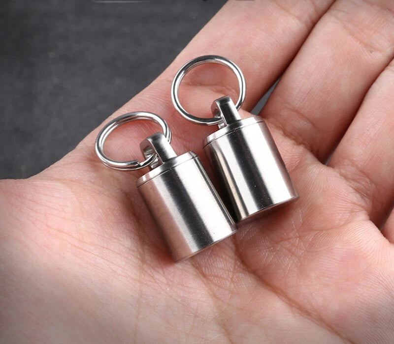 Mini Titanium Keychain Storage Box Pill Capsula Case Outdoor Portable EDC Tool 07FC0E-D4 - KOEEK