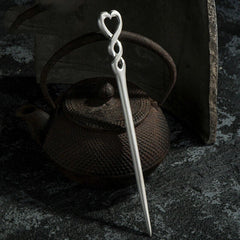 China Ancient Hanfu Style 999 Sterling Silver Hairpin Women Hair Stick Handmade 07FC0E-D4 - KOEEK