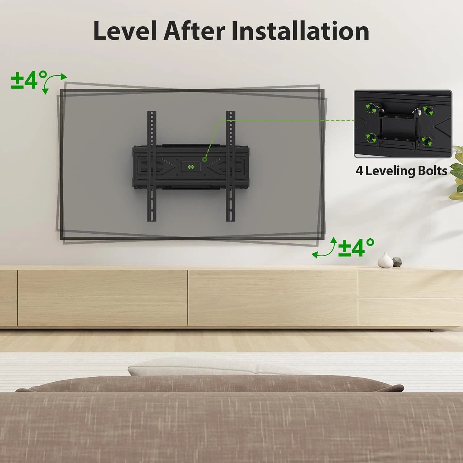 Full Motion TV Wall Mount for Most 32-70 inch TVs up to 99 lbs, Wall Mount 07FC0E-D4 - KOEEK