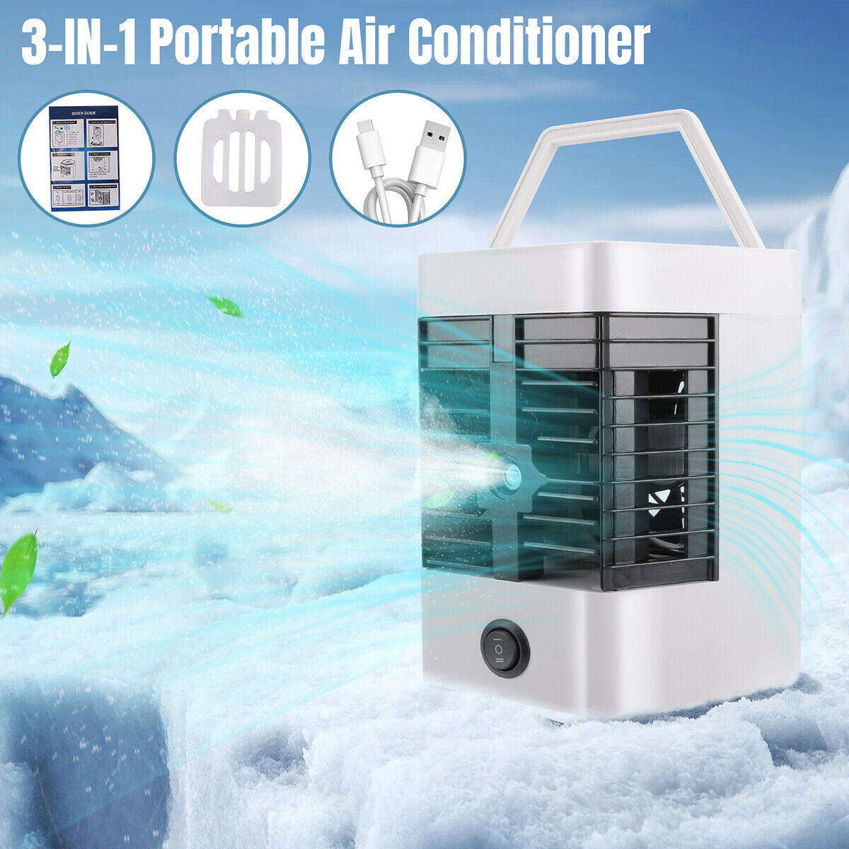 ny aire acondicionado frio ventilator portatil genopladelig abanico de piso med USB