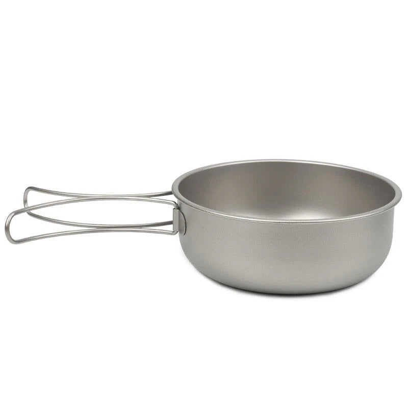 Pure Titanium Foldable Bowl Portable Camping Travel Tableware Scalded Frying Pan 07FC0E-D4 - KOEEK