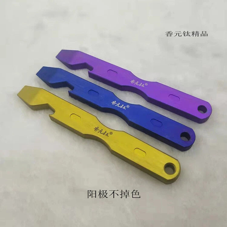 1Pc Titanium TC4 Crowbar Pry Bar Underreach EDC Tool Bottle Opener Pendant Gifts 07FC0E-D4 - KOEEK