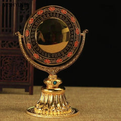 16cm Copper Enamel Mirror Tibetan Tantric Buddhism Supplies Feng Shui Decoration 07FC0E-D4 - KOEEK