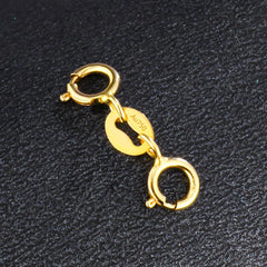 Pure 18K Yellow Rose White Gold Double Spring Clasp / For Bracelet or Necklace 07FC0E-D4 - KOEEK