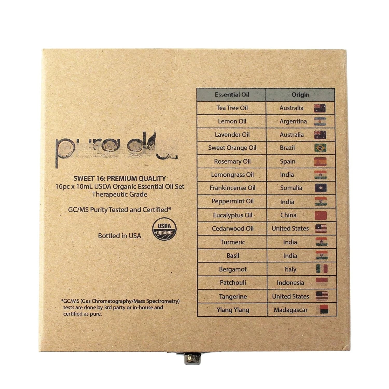 Organic Essential Oil Set - 16x 10mL Wooden Box Aromatherapy Gift Set 07FC0E-D4 - KOEEK