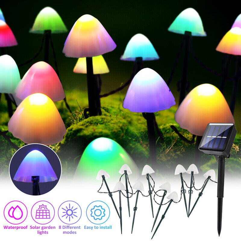 ny Solar Luces De luz 10 LED Para Exterior Patio Jardin Impermeable