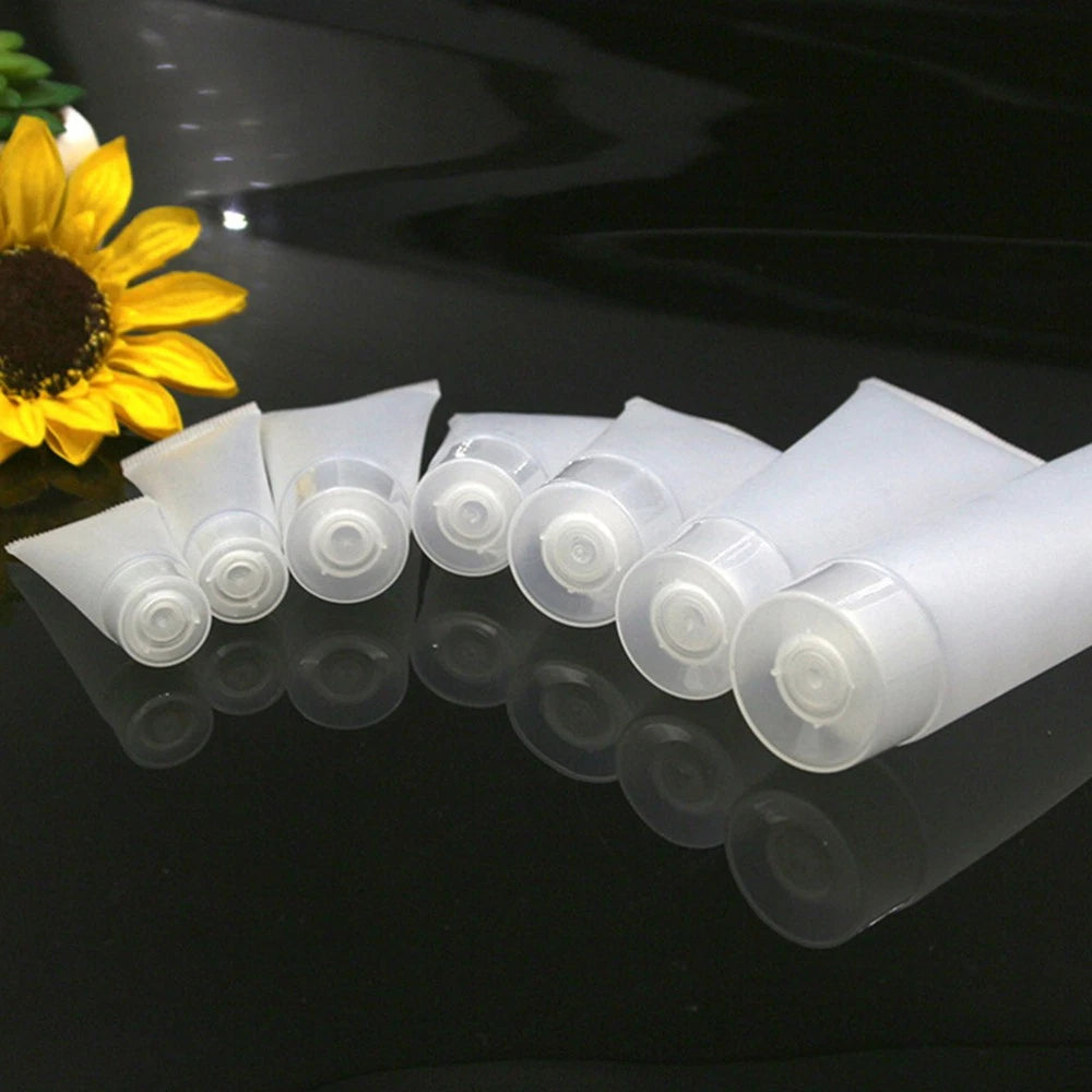 10pcs 50ml Squeeze Bottles Refillable Travel Containers for Shampoo Body Wash 07FC0E-D4 - KOEEK