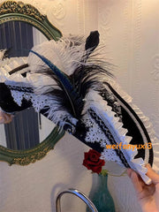 Pirates of the Caribbean Gothic Retro Lace Headgear Cosplay Adjustable Hat Prop 07FC0E-D4 - KOEEK