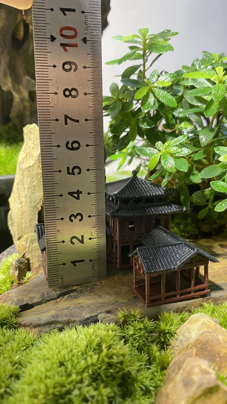 Plastics Chinese Ancient Architectural Model Aquarium Micro Landscape Bonsai 07FC0E-D4 - KOEEK