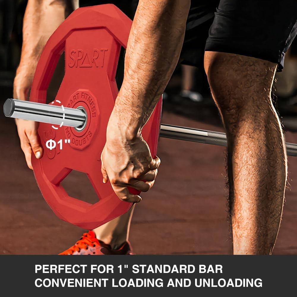 new SPART Color Coded Weight Plate 1-Inch Rubber Coated Standard Grip 2.5LB-PAIR SPART - KOEEK