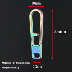 Titanium Keychain Zipper Head Connector DIY Backpack Buckle EDC Accessories Tool 07FC0E-D4 - KOEEK