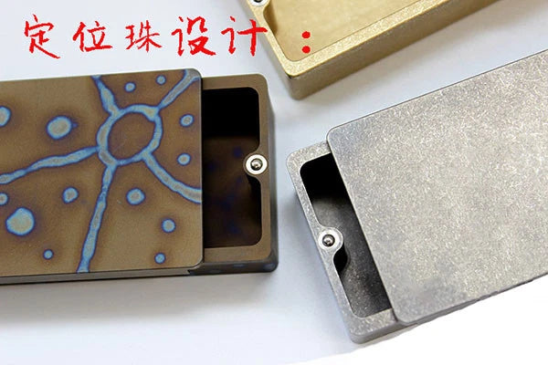 Titanium/Brass EDC Sealing Storage Case Pill Box Holder Container Travel Camping 07FC0E-D4 - KOEEK