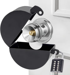 new Door Knob Lockout Device with Padlock,Temporary Handle Lock Cover Black 07FC0E-D4 - KOEEK
