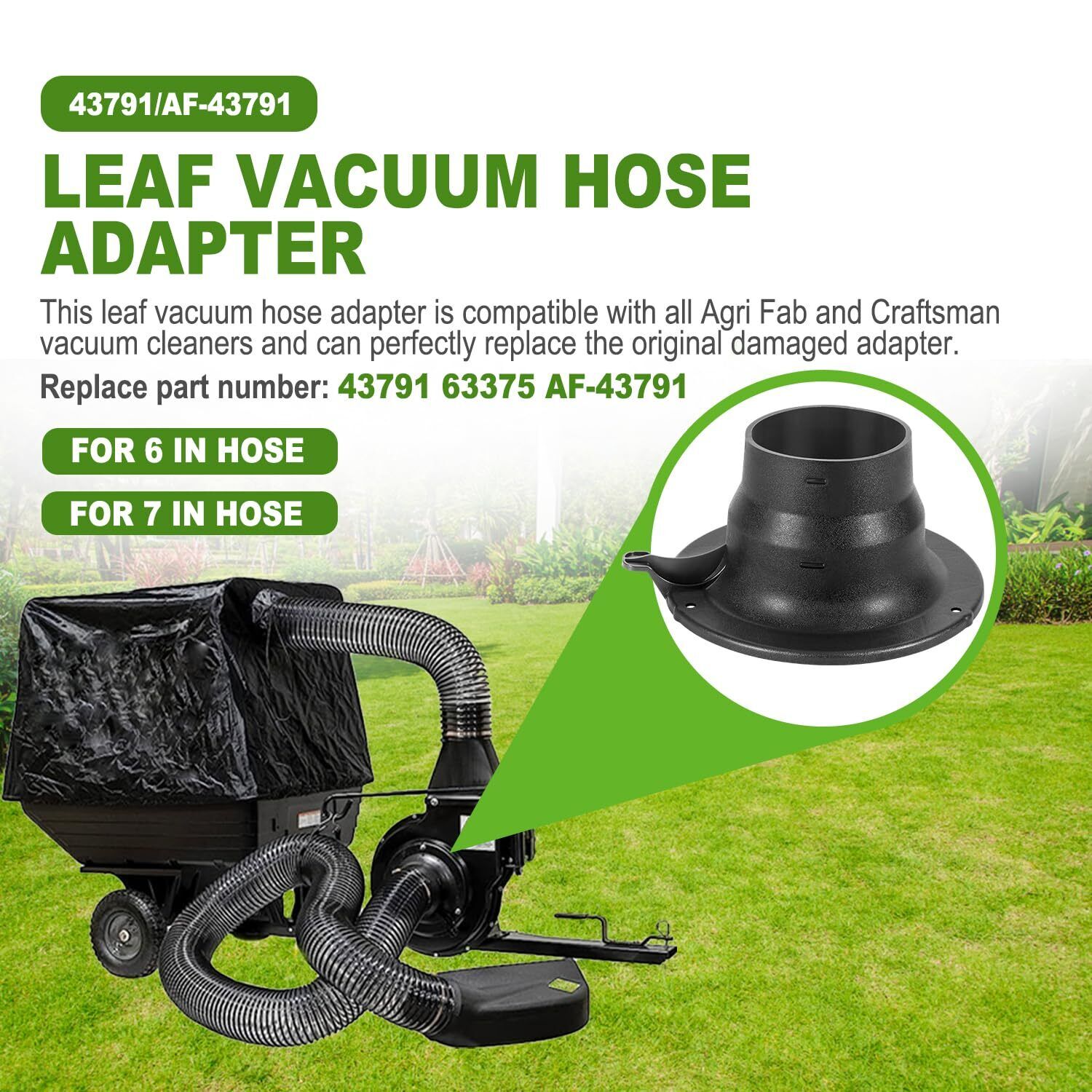 new 43791 Hose Adapter Leaf Lawn Vacuum Parts, Fits for Agri-Fab &... 07FC0E-D4 - KOEEK