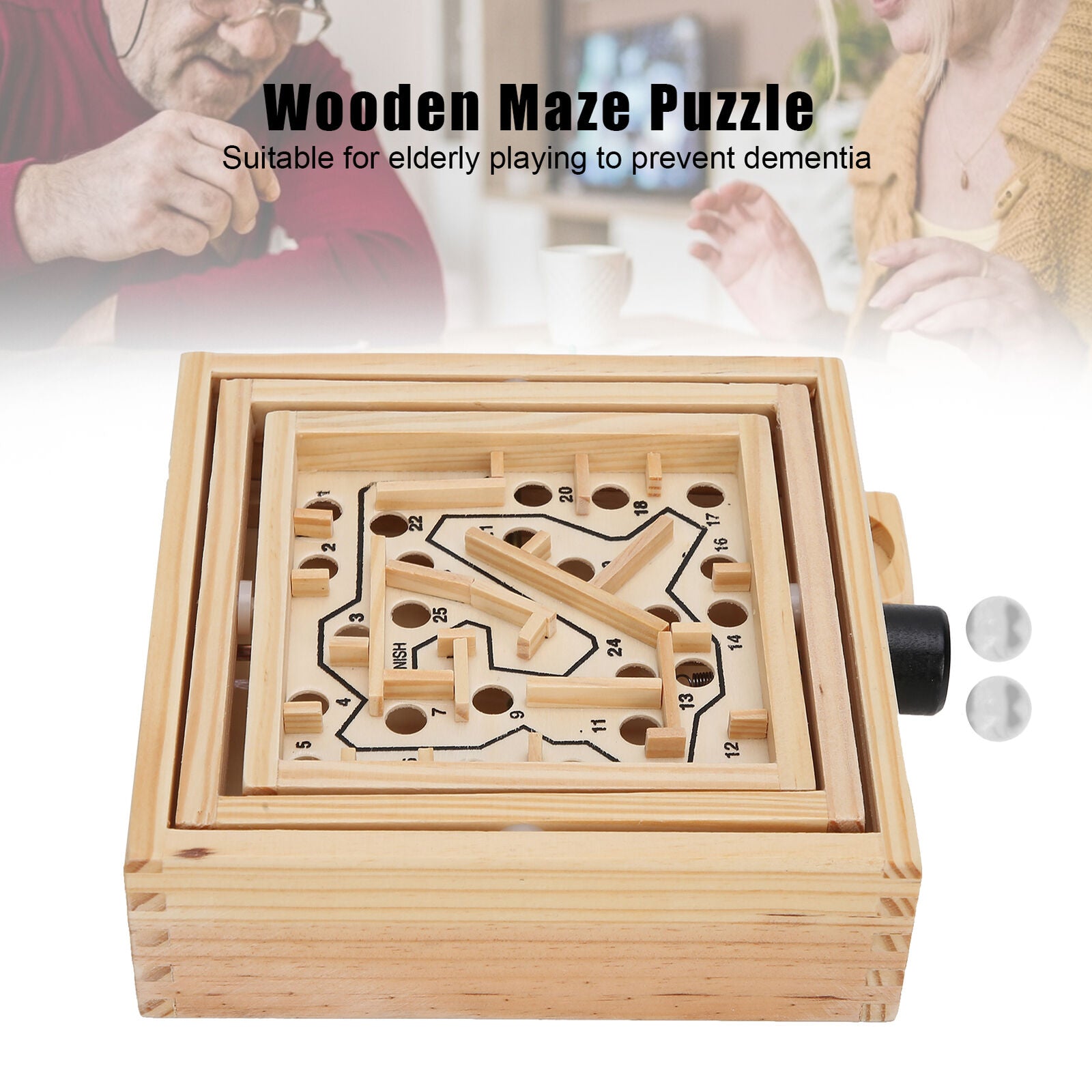 new Wooden Maze Puzzle Toy Balances Board Table Maze Game Prevent Dementia For E HPT koeek - KOEEK