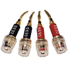 new CNCESS CESS-220 Pin Banana Plug to 4mm Female Jack/Speaker Black & Red 07FC0E-D4 - KOEEK
