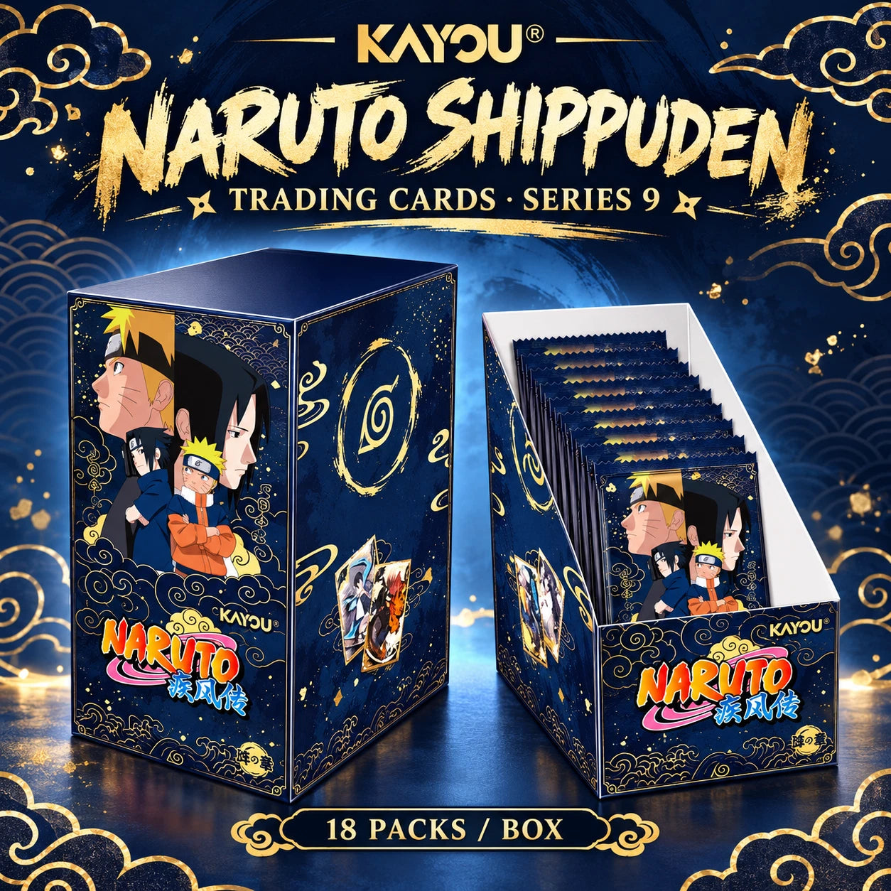 KAYOU Naruto Shippuden Formation Wave 9 Booster Box 18 Packs Chinese Anime Cards 07FC0E-D4 - KOEEK