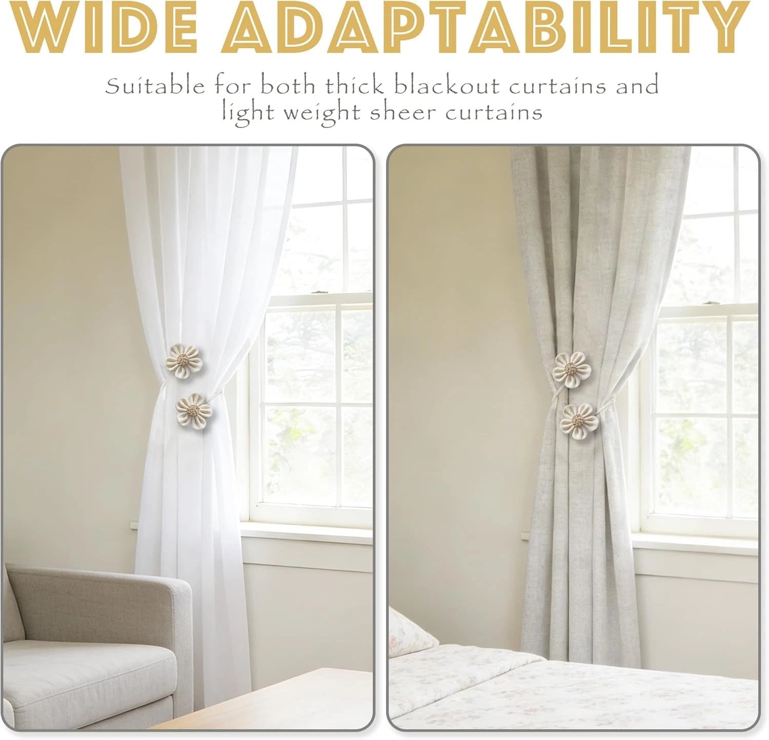 Curtain Tie Backs for Curtain Drapes,Boho Decor Holdback Farmhouse TieBacks 07FC0E-D4 - KOEEK
