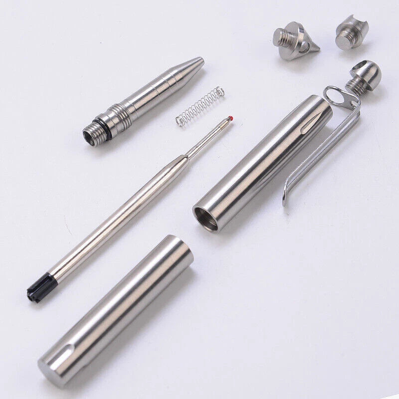 Stainless Steel Writing Pen 3 heads Heavy Duty EDC Ballpoint Pen Survival Tools 07FC0E-D4 - KOEEK