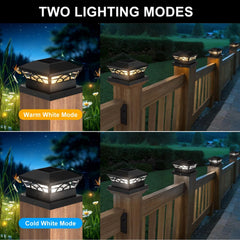new T-SUN Solar Post Cap Light: 6 Pack Outdoor Lights Warm/Cold White-6 T-SUN - KOEEK