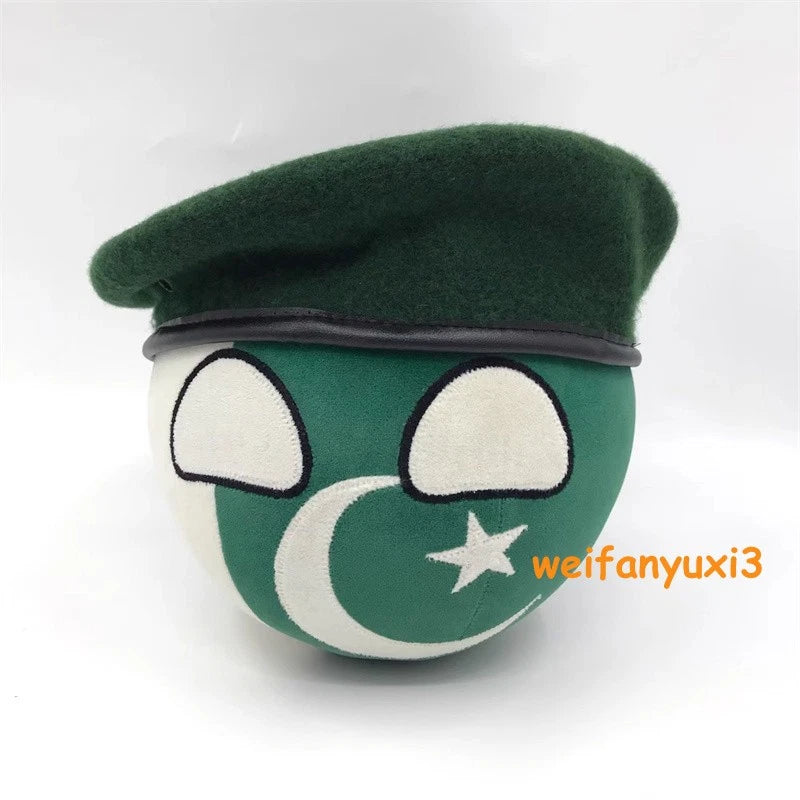 Polandball Dango Countryball Pakistan Ball Plush Doll Stuffed Toy Pillow W Hat 07FC0E-D4 - KOEEK
