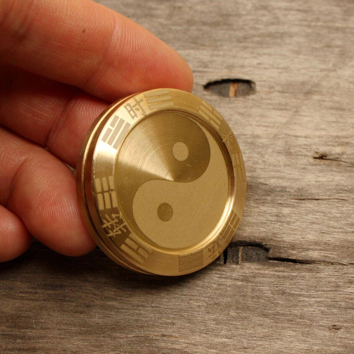 EDC Toy Metal Fidget Slider Clicker Lucky Coin Tai Chi Haptic Coin T Adult Gift 07FC0E-D4 - KOEEK