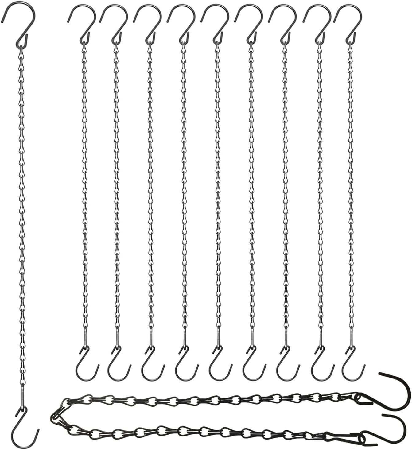 new 10 Pack 21 Inch Black Hanging Chains with Hooks for Grow Lights WHT 07FC0E-D4 - KOEEK