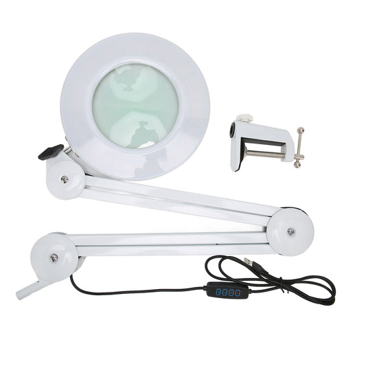 new Clip On Magnifier Lamp Tattoo USB 5X Magnifying Ring Lamp(White ) HGF koeek - KOEEK