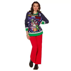 KILLER KLOWNS LIGHT UP & SOUND! UGLY HOLIDAY CHRISTMAS SWEATER  ADULT LARGE L 07FC0E-D4 - KOEEK