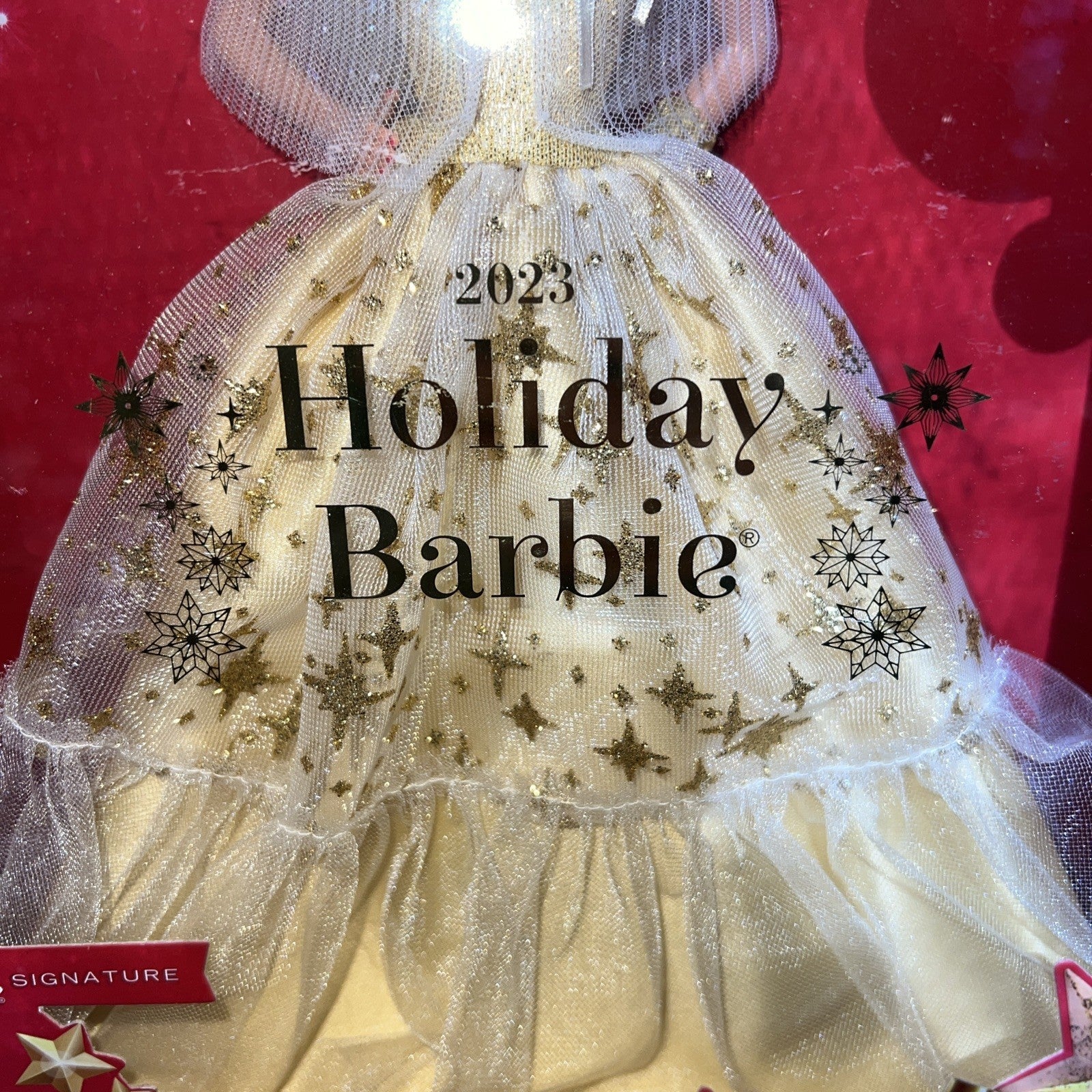 Barbie 13" Signature 2023 Holiday Doll Golden Gown, Light Brown Hair BARBIE - KOEEK