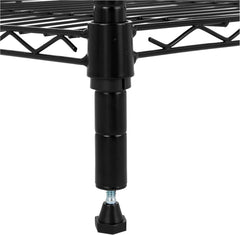 4 Wire Storage Shelves, Adjustable, Sturdy, Easy to Assemble, Black 07FC0E-D4 - KOEEK