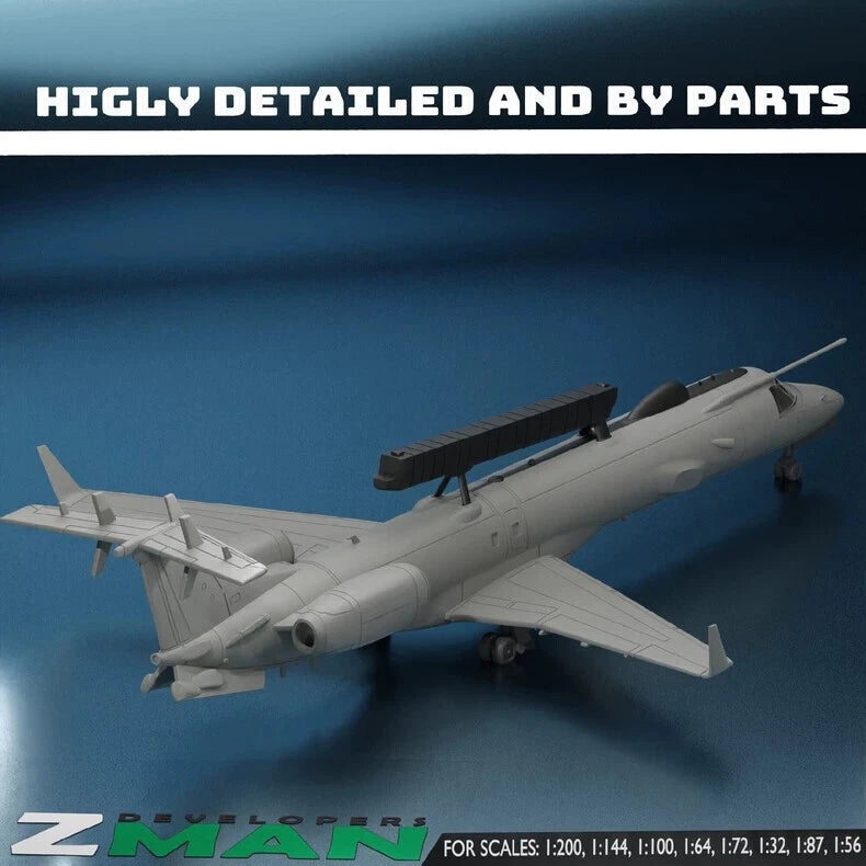 1/200 Indian EMB145I Eye In The Sky Early Warning Aircraft Unpainted 3D Printed 07FC0E-D4 - KOEEK