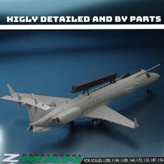 1/200 Indian EMB145I Eye In The Sky Early Warning Aircraft Unpainted 3D Printed 07FC0E-D4 - KOEEK