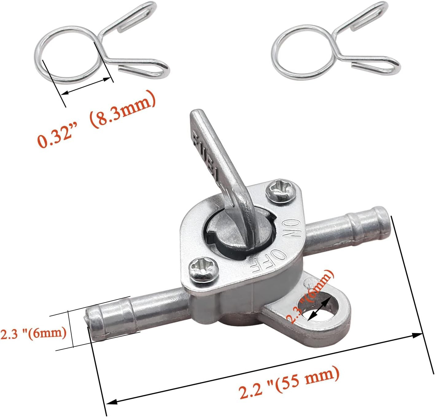 new Taiss 3/16" Inline Gas Fuel Petcock On-Off Switch Shut Off Valve .Suitable... TAISS - KOEEK