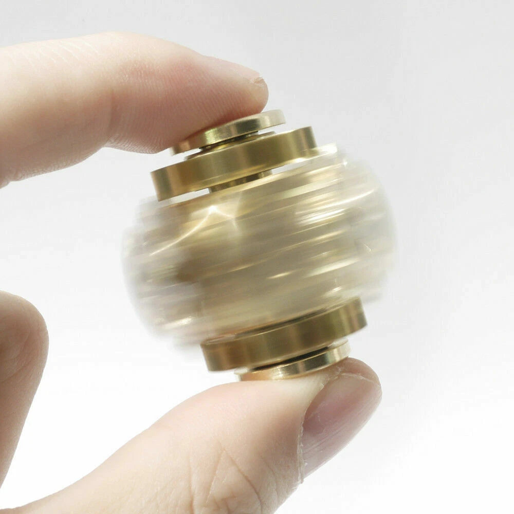 EDC Gear Linkage Brass Gyroscope Fingertips Spinning Top Gearwheel Gyro Toy Tool 07FC0E-D4 - KOEEK