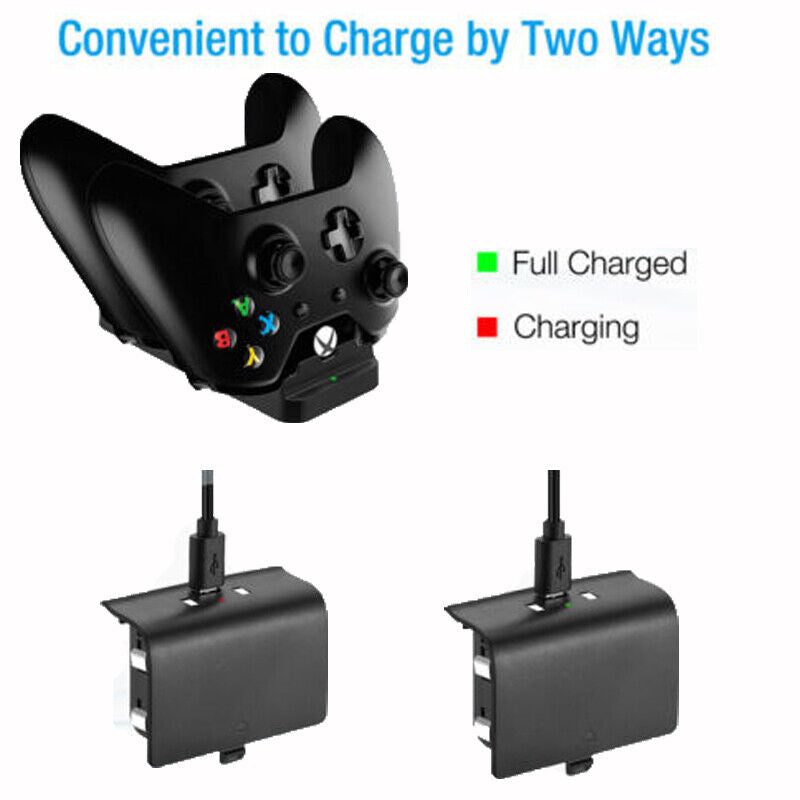 ny til Xbox One Play and Charge Kit Genopladelig batteripakke og opladningsdock