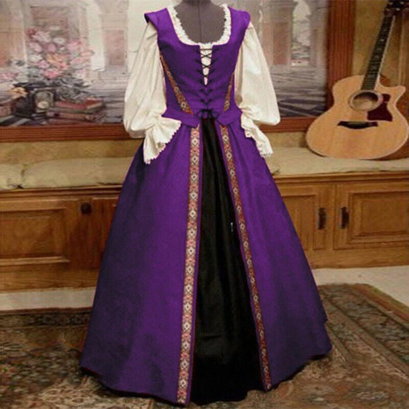 Renaissance Dress Costume Women Victorian Medieval Halloween Clothing Cosplay 07FC0E-D4 - KOEEK