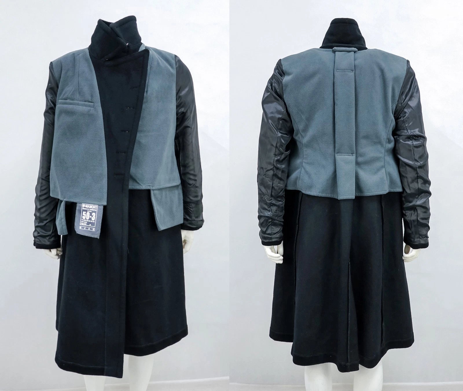 Replica Soviet Navy M69 Winter Black 12-Button Woolen Overcoat Cold Resistant 07FC0E-D4 - KOEEK