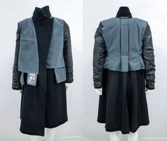 Replica Soviet Navy M69 Winter Black 12-Button Woolen Overcoat Cold Resistant 07FC0E-D4 - KOEEK